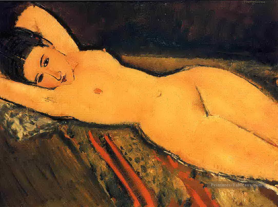 nu couché avec les bras croisés sous la tête 1916 Amedeo Modigliani Peintures à l'huile